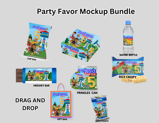 Paw Patrol Digital Party Favors Canva Editable Template