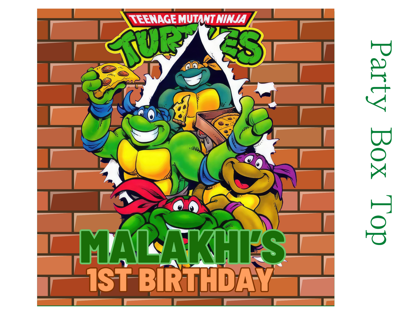 Ninaj Turtle Party Favors: Chip Bag, Hershey, Rice Crispy, Gift Bag, CapriSun, Water bottle, Pringle can, Party box Editable Canva Template