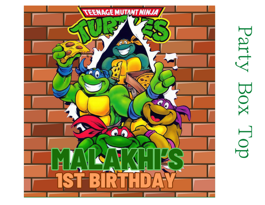 Ninaj Turtle Party Favors: Chip Bag, Hershey, Rice Crispy, Gift Bag, CapriSun, Water bottle, Pringle can, Party box Editable Canva Template