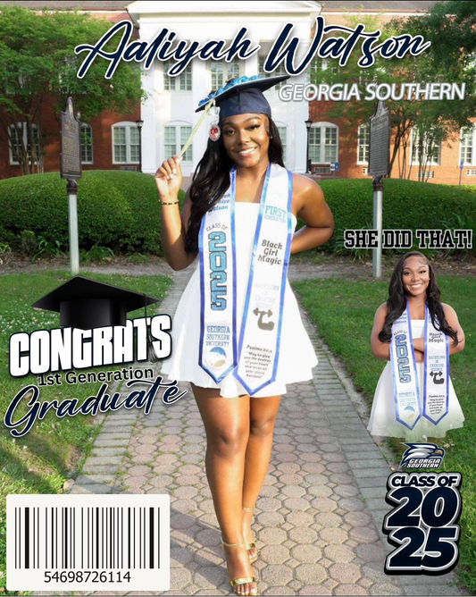 Graduate’s Magazine-Inspired Custom Portrait - 16x20 Canvas