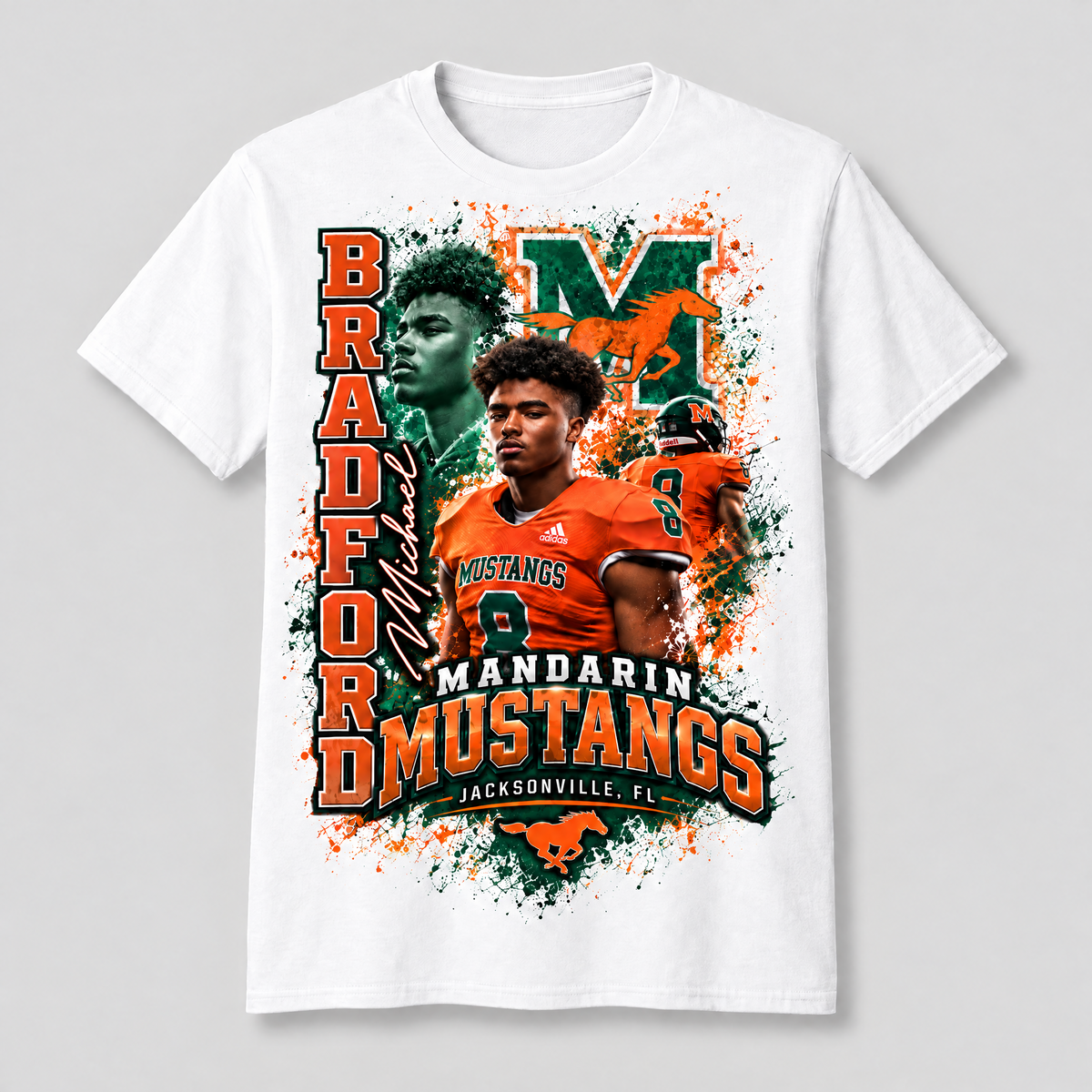 shirt white; custom design example