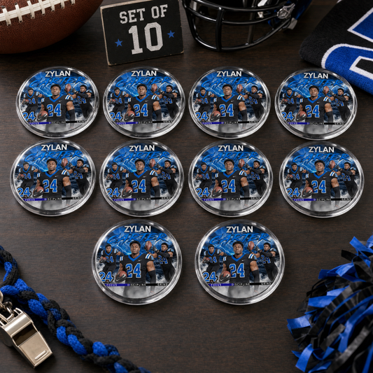 Custom Sports Buttons — Set of 10